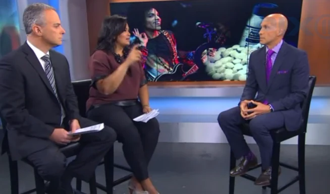 Dr. Joe Taravella on PIX11 News, discussing drug overdose following the death of Prince